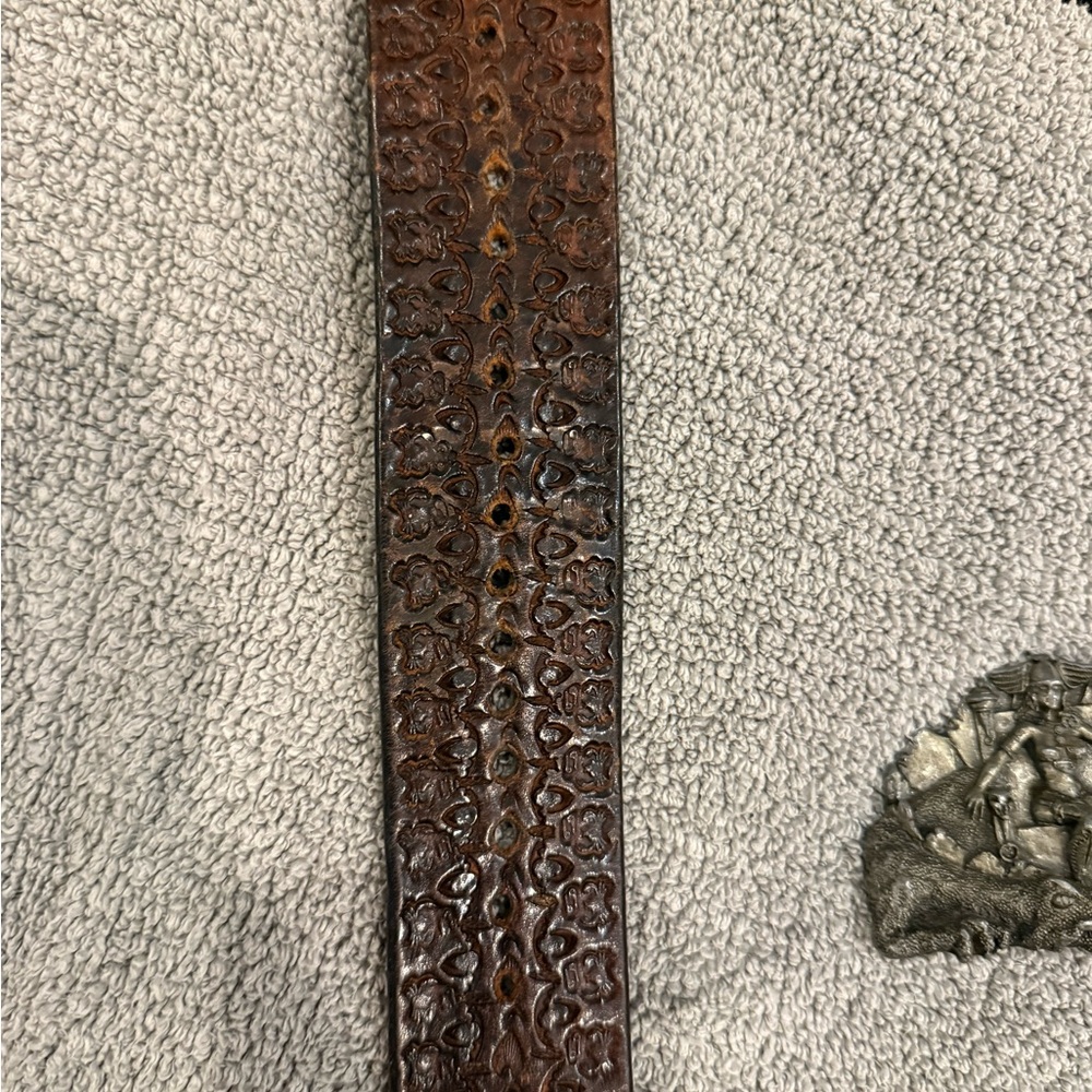 Vintage Bergamot Brass Dragon Goddess/Viking buckle and belt - Picture 6 of 8